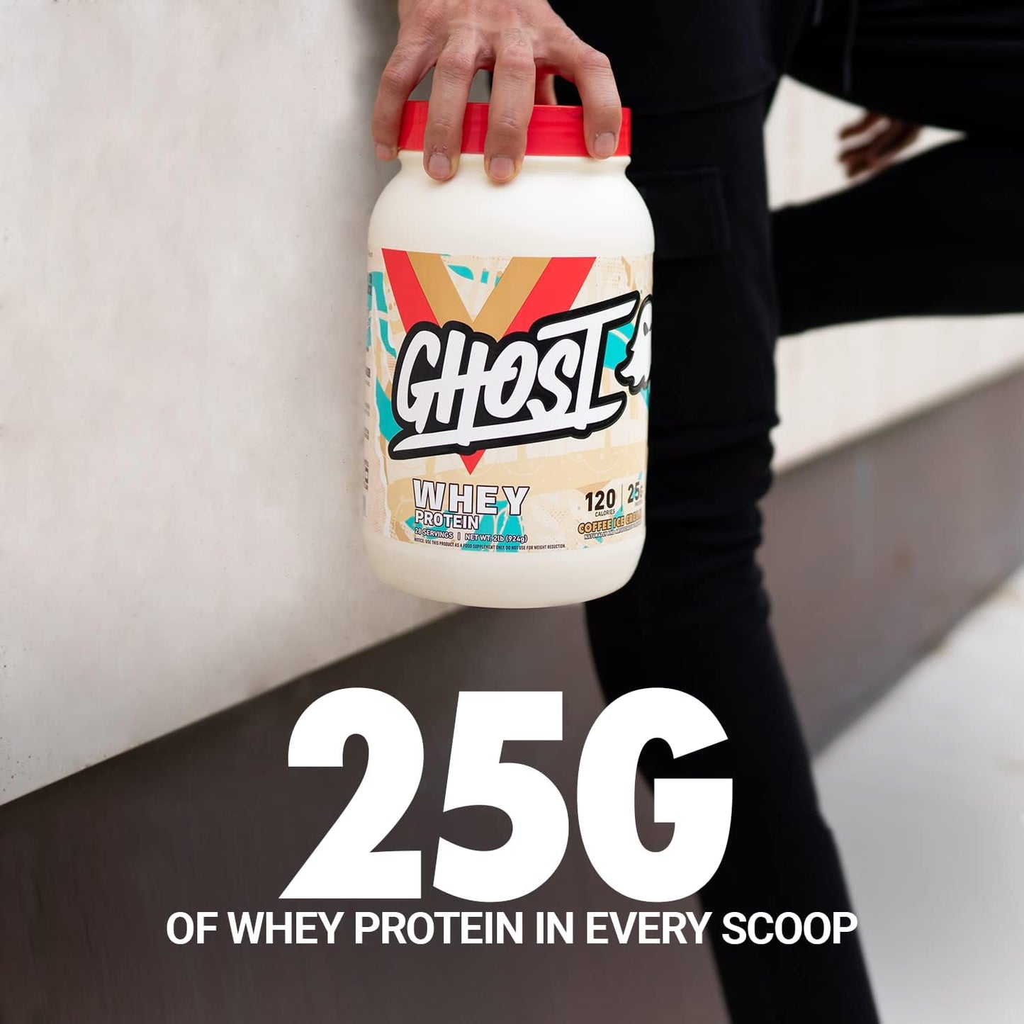 Ghost Whey Protein Powder, Coffee Ice Cream - 2LB Tub
