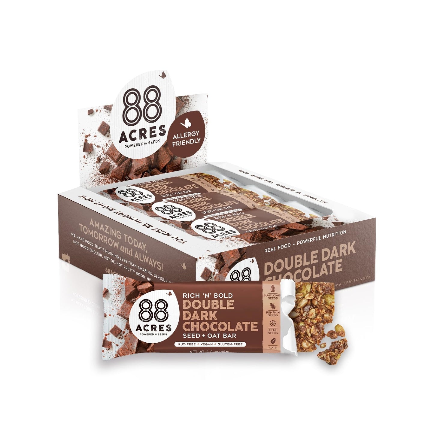 88 Acres Granola Bars | Gluten Free, Nut-Free Oat and Seed Snack Bar | Vegan & Non GMO | 12 Pack
