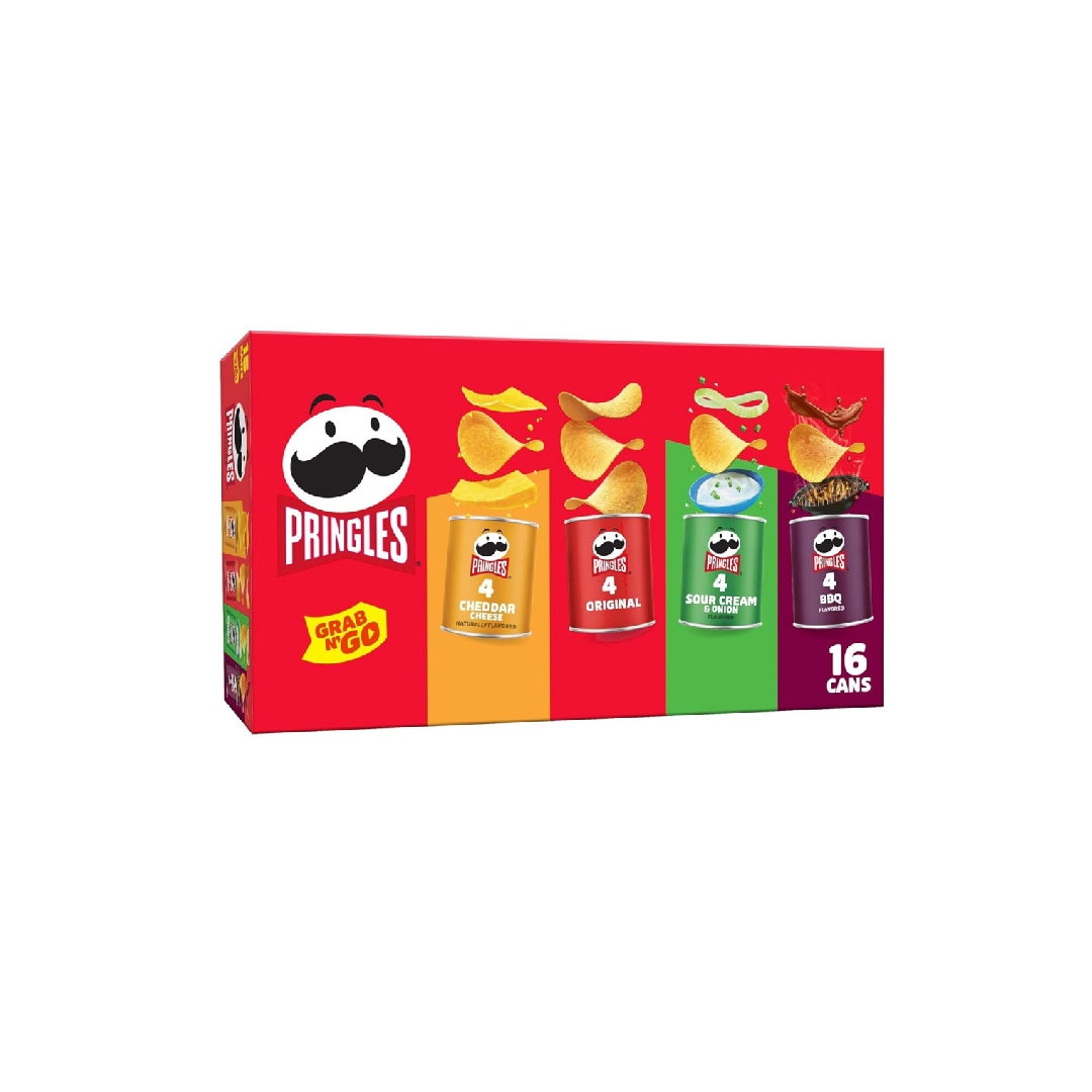 Pringles, Office & Kids Snack, Grab & Go, Assorted Pack (16 Cans)