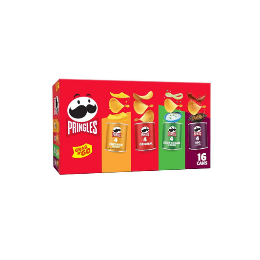 Pringles, Office & Kids Snack, Grab & Go, Assorted Pack (16 Cans)