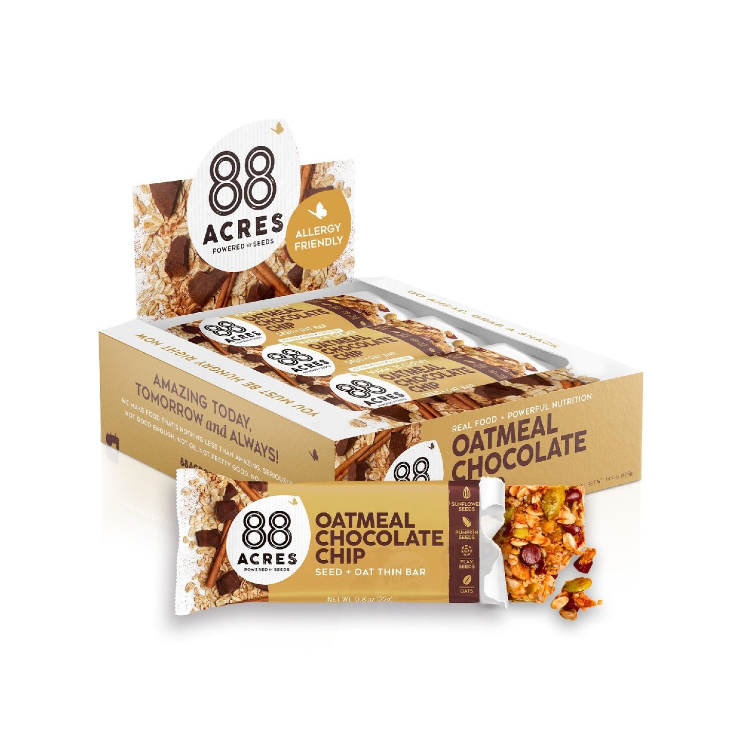 88 Acres Granola Bars | Gluten Free, Nut-Free Oat and Seed Snack Bar | Vegan & Non GMO | 12 Pack
