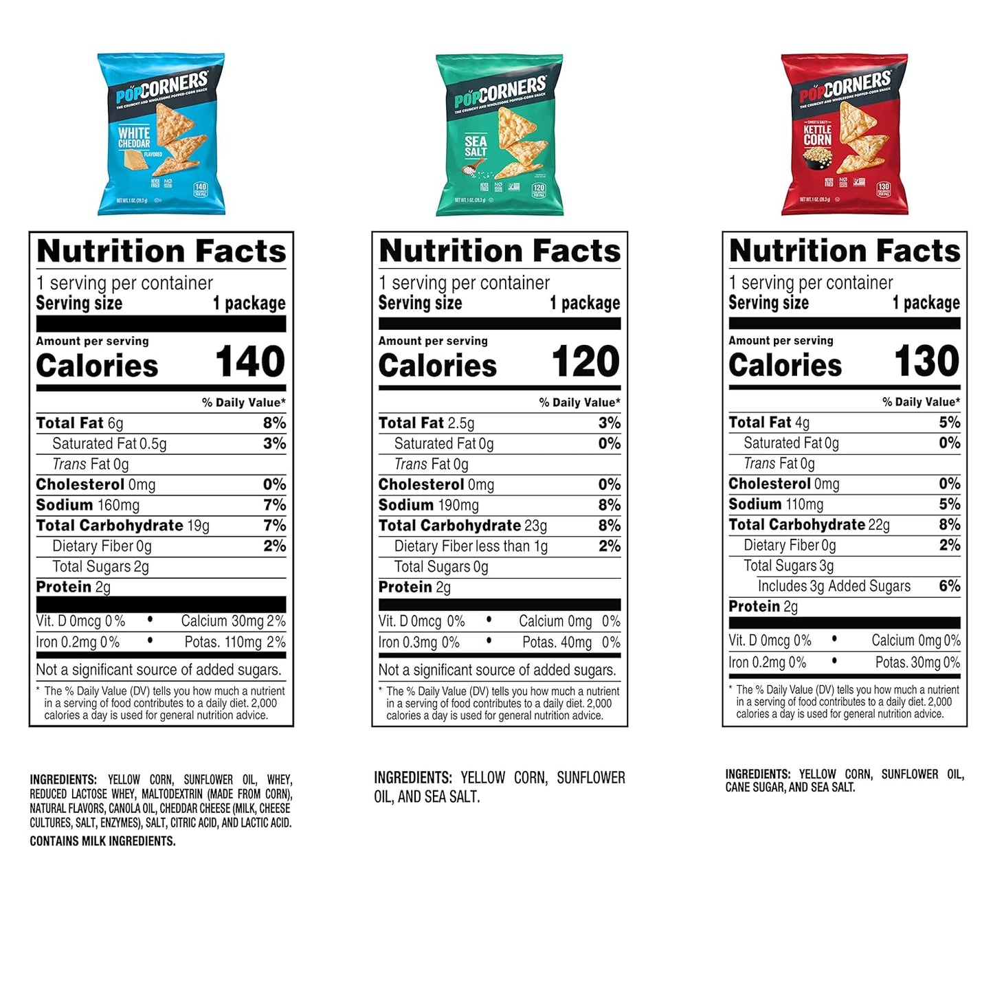 PopCorners Popcorn Snacks, 1 oz (20 packs) (Variety may vary)