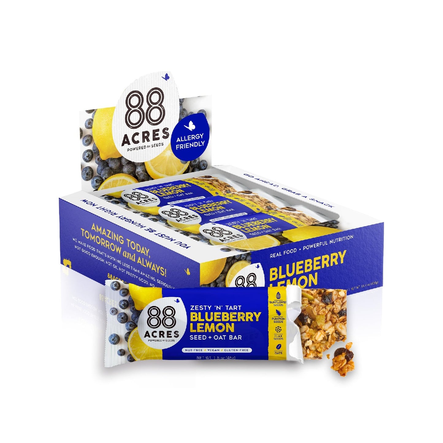 88 Acres Granola Bars | Gluten Free, Nut-Free Oat and Seed Snack Bar | Vegan & Non GMO | 12 Pack