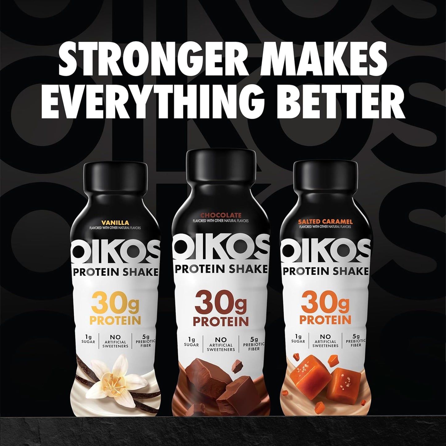 Oikos Protein Shake, 30g High Protein Drinks, Ready to Drink, 5g Prebiotic Fiber, 12 fl oz Bottle