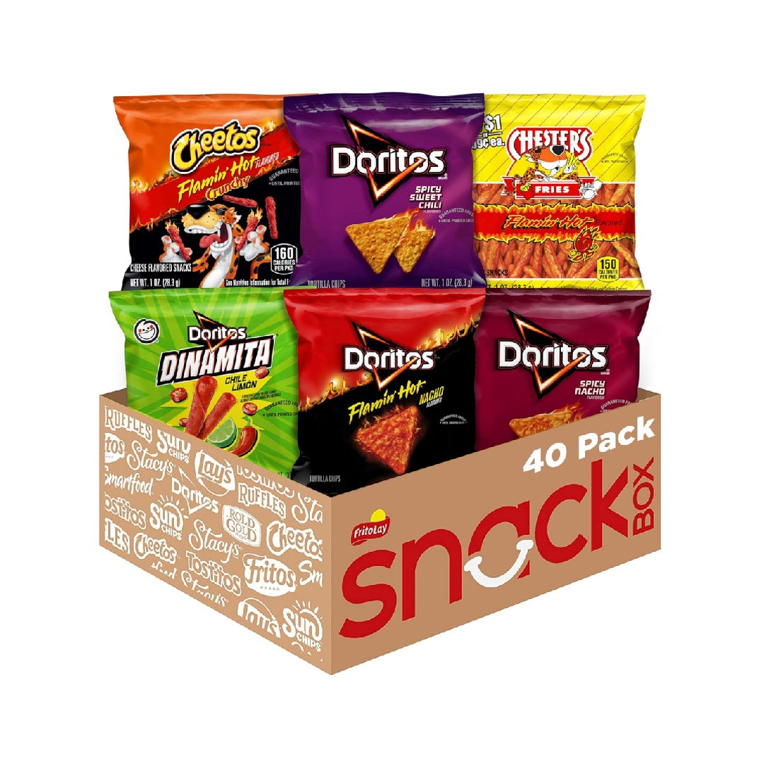 Frito Lay Flamin' Hot Mix, Variety Pack (Pack of 40), Packaging May Vary