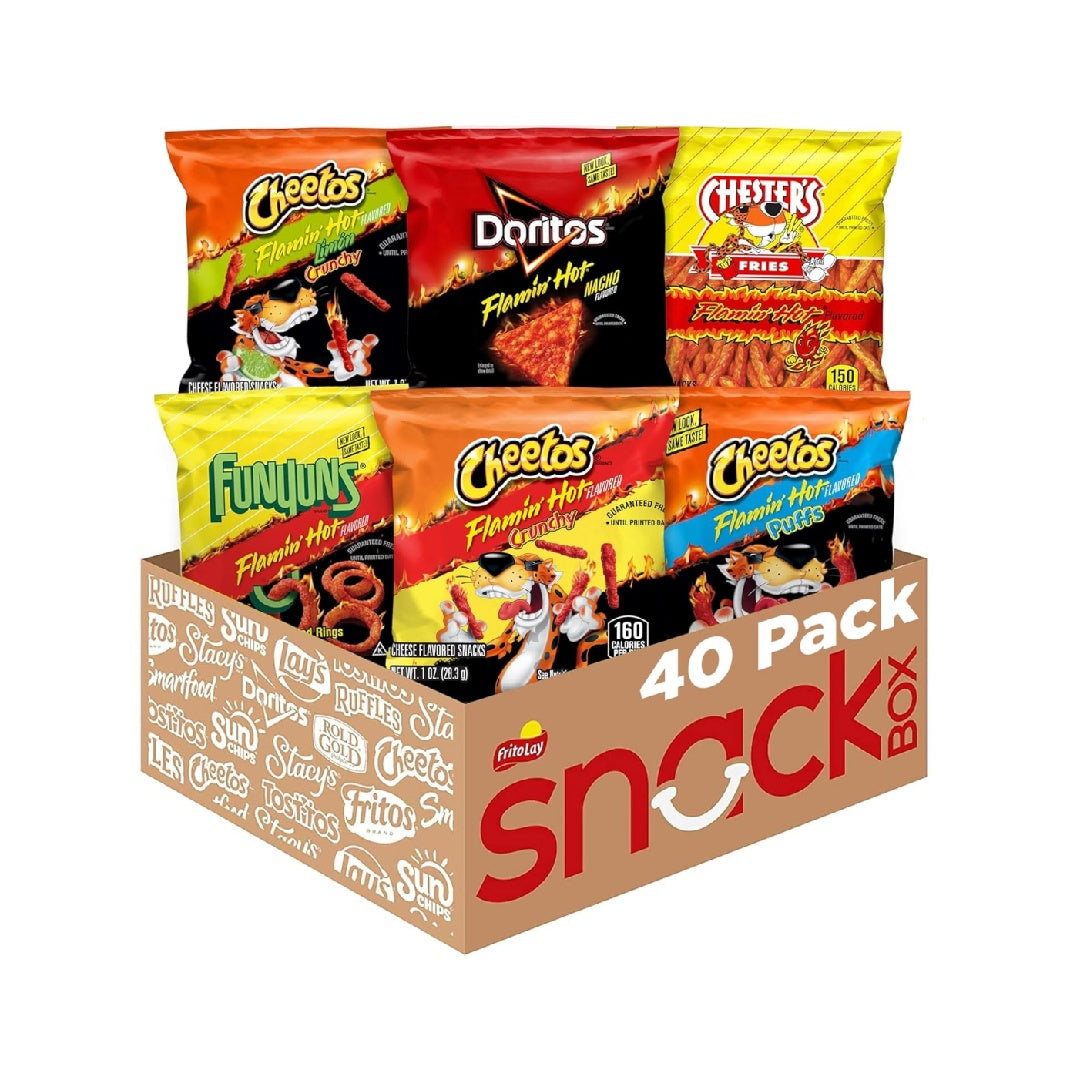 Frito Lay Flamin' Hot Mix, Variety Pack (Pack of 40), Packaging May Vary