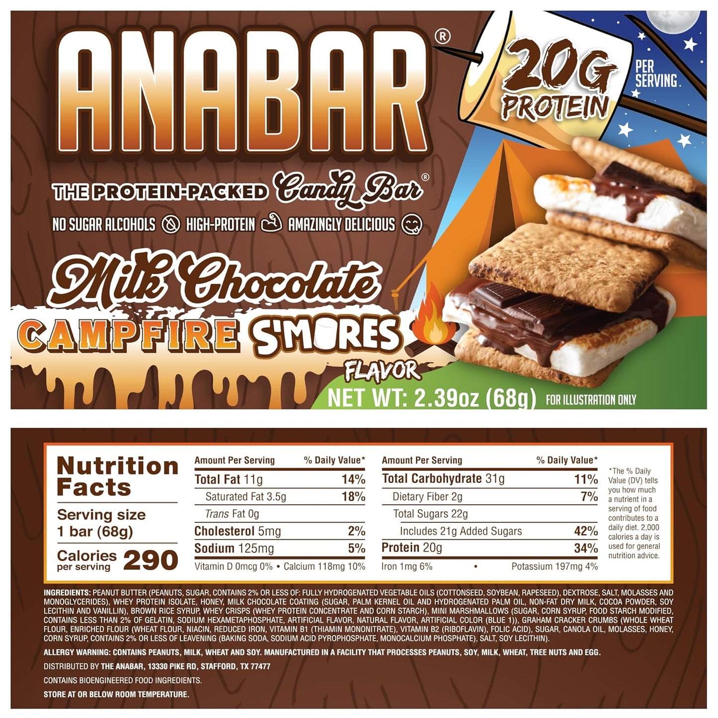 Anabar Protein Bar, Amazing Tasting Protein Bar, High Protein, 20 Grams of Protein (12 Bars)