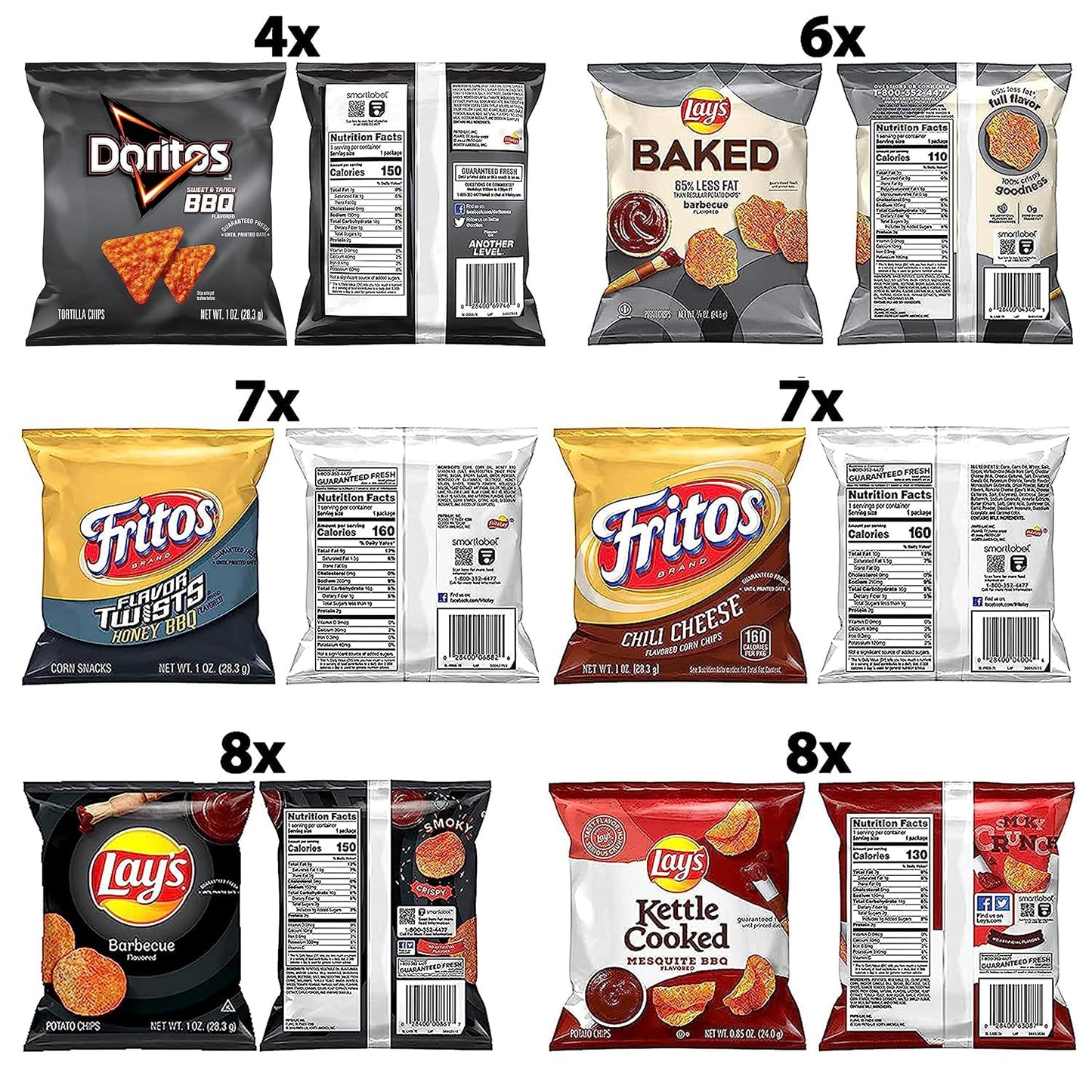 Frito Lay Flamin' Hot Mix, Variety Pack (Pack of 40), Packaging May Vary