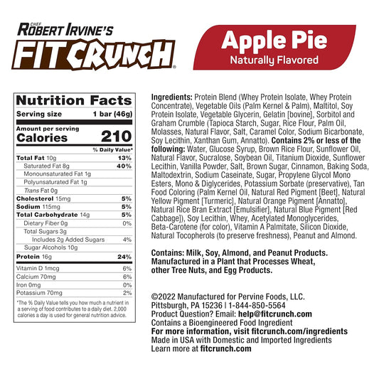 FITCRUNCH Protein Bars, 6-Layer Baked Bar, 3g of Sugar, Gluten Free & Soft Cake Core (9 Count)