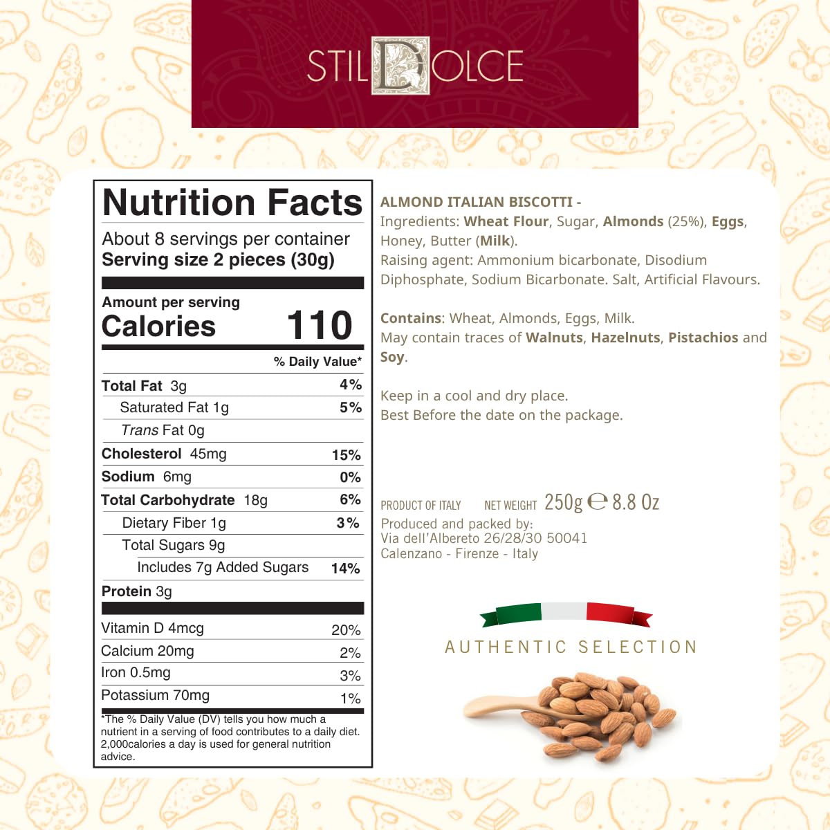 Stildolce Biscotti Assorted Italian Biscotti, No Preservatives, 8.8 oz Bag, 3 Pack