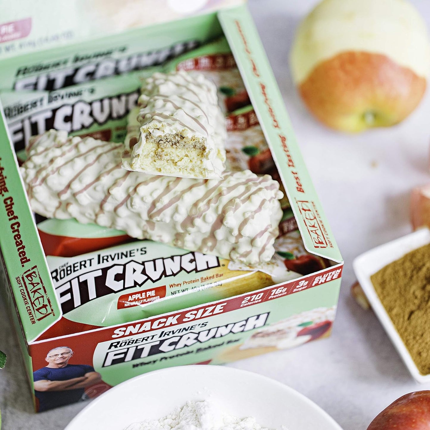 FITCRUNCH Protein Bars, 6-Layer Baked Bar, 3g of Sugar, Gluten Free & Soft Cake Core (9 Count)