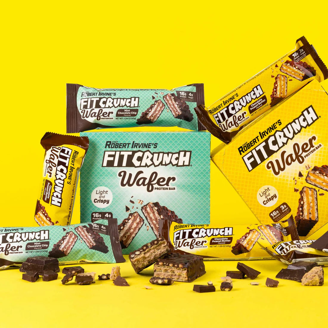 FITCRUNCH Protein Bars, 6-Layer Baked Bar, 3g of Sugar, Gluten Free & Soft Cake Core (9 Count)